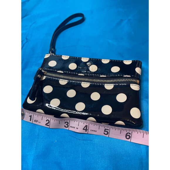 Kate Spade Polka Dot Wristlet Clutch Black/White One Size - Picture 3 of 7